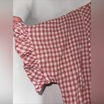 Dylan ‎ Airy Cotton Mauve Gingham check Peplum Ruffle Oversized TOP Blouse Large Photo 3