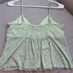 Women's Light Green Floral Spaghetti Strap Top Size M Photo 2
