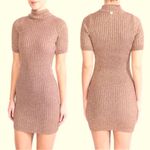 For Love & Lemons  Knitz Rose Gold Sparkle Sweater Dress Short Sleeves Size M Photo 11