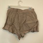 Forever 21 Lace Up Woven Short Solid Taupe Brown High Waisted Rise JUNIORS Small Photo 8