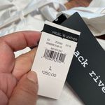 Black Rivet White Nylon Double Breasted Belted Trench Coat L Photo 7