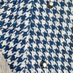 LULU DHARMA | Blue White Black Houndstooth Overnight Weekender Bag Luggage Tote Blue Photo 4