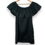 Zac Posen ZAC Black Flutter Neckline Dress Photo 8