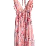 Lulus What a Beauty Peach Pink Floral Print Tie Photo 2