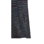 Loft  A Line Dress Womens Petites 8 Navy Multi Striped Knit Cotton Back Zipper Photo 3