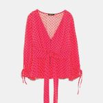 ZARA  TRF Pink Black Polka Dot Corset Front Top Small Photo 1