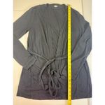 J.Crew Black Tie-Waist Cardigan Sweater Open Front Pockets Minimalist Photo 2