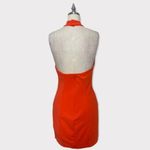 Lulus Lulu’s Mini Halter Bodycon Dress Red Orange Large Photo 6