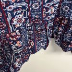 Style & Co . Navy and Burgundy Patterned Blouse Photo 3