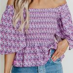 Simply Southern NEW Top Plus Size XL Tropical Paisley Pink and Purple Photo 1