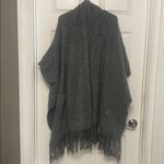 Listicle  Dark Gray Fringe Poncho Photo 1