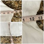 Blue Rain Ivory Crinkle Gauze Mini Dress Beach Coastal Preppy Boho Peasent M Photo 4