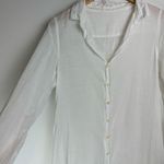 CP Shades  Textured Cotton Button Midi Dress Sz Small White Photo 5