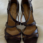 Tahari  Dark Brown Leather High Heel Sandals Size 7 Photo 0