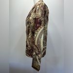 Chico's Chico’s Paisley Boho Jacket Chocolate Brown Satin Button Front Blazer Size 1/Med Photo 3