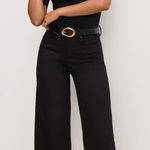 Good American Black Good Waist Palazzo Crop Jeans Photo 0