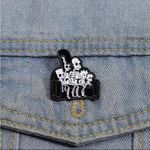 Skull Style Anime Character Metal Enamel Skull Pin‎ Halloween Clothing Lapel Black Photo 3