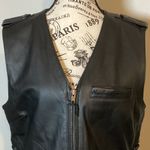 HARLEY DAVIDSON OFFICIAL WOMEN’S BLACK LEATHER SIDE TIES FULL ZIP VEST SIZE LG Photo 1