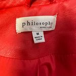 Philosophy Red Vegan Leather Moto Jacket Medium Photo 4