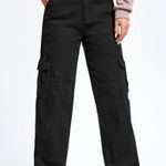 SheIn High-Waisted Black Denim Cargo Jeans Photo 0