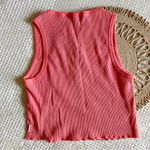 Calvin Klein Jeans  Coral Henley Crop Tank Top Photo 4