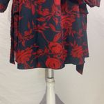 Uguest V-neck Ruffled Black and Red Floral Mini Dress Size Medium NWT Photo 3