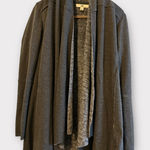 YA Los Angeles Black Scarf Hem Lined Open Front
Duster Blazer Jacket Size S Photo 0