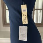 Eliza J . Off-the-Shoulder Mesh-Sleeve Gown in Navy, Size 4, New w/Tag Photo 10