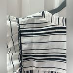Allie Rose  Women’s Ruffle Sleeve Striped Black and White Tank Size Large NWT Photo 3