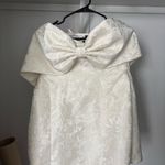 Babyboo  XL White mini dress with shoulder bow, and zip/tie  back #minidress #bowdetail Photo 2