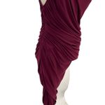 Norma Kamali  Diana Gown One Shoulder Bodysuit Ruched Plus Maroon Size Small Photo 6
