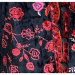 White Stag Chinese Embroidered Black Velvet Jacket LARGE Art to Wear Lagenlook Photo 1