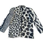 Rare Vintage Leopard Cheetah Black White Blazer Suit Jacket Size L Photo 1