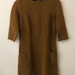 Boden Crewneck 3/4 Sleeve Mustard Brown Dress Photo 0