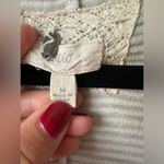 cupio  Women’s Grey Short Sleeve Striped Blouse Babydoll Top -Size Medium Photo 2