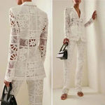 Alexis  Harlie Jacket White‎ French Cut Lace Blazer Size Small Photo 10