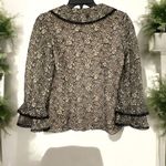 Chetta B VTG , Sherrie Bloom, Peter Novello black gold embroidered lace top S 4. Photo 3