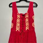Bohemian Fairy Corset Style Dress Red Floral Handkerchief Hem Womens Free Size Size undefined Photo 1