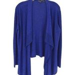 Eileen Fisher Womens Open Front Asymmetric Drape Cardigan Sweater Royal Blue Pet Photo 0