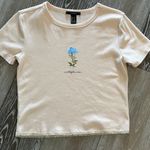Forever 21 Sz L Adorable Crop Top Tee T-Shirt W Flower Print “Wildflower” Photo 5