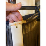 Tory Burch gold metallic & silk pleated skirt size 8 Photo 4