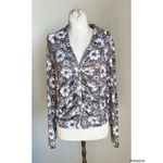 Anthropologie  Maeve Groovy 70s Vibes Top Ruched Button Down Large Photo 1