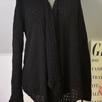 Johnny Was  Charcoal Knit cardigan open front women’s cotton open weave Sweater Photo 0