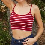 Brandy Melville red + white striped tank top Photo 0