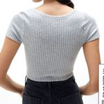 PacSun Nwt   gray notched waffle knit crop top small Photo 7