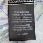 Harvé Benard Harve Bernard Tropical Print Tie Neck Sleeveless Blouse White Multi Medium Photo 9