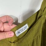 Pure Linen Made in Italy Mossy Green 100% Linen Wide Leg Tie Shoulder Jumpsuit Photo 2