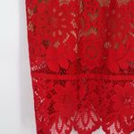 For Love & Lemons NEW  Gianna Lace Midi Dress Floral in Hot Red Women's S Photo 5