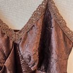 Mixit  Tank Shell Sleeveless Blouse Top Cami Brown Glitter 2X Photo 1