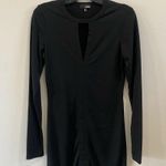 Aritzia  Wilfred Free Black Keyhole V-Neck Long Sleeve Mini Dress Photo 3
